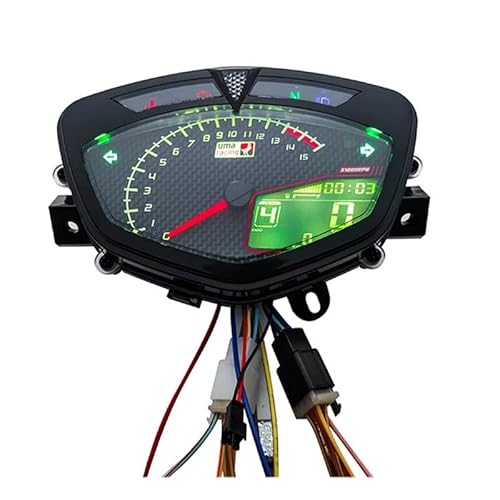 Kilometerzähler Tachometer Digitales Messgerät für Yam&aha Lc135 V1 MX Uma Motorrad-Tachometer LCD -Tachometer-Messgerät von PZUBGUHT