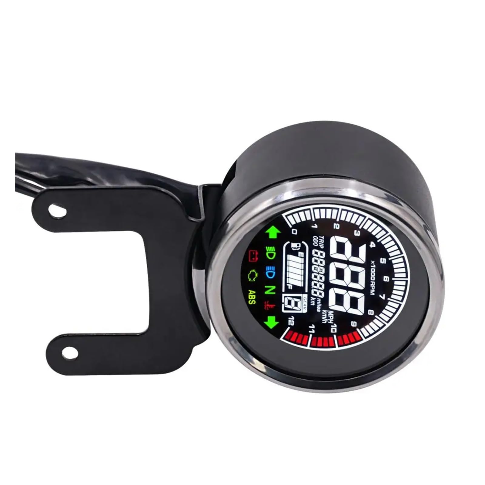 Kilometerzähler Tachometer Motorrad 12V LCD Digital Kilometerzähler Tachometer Für Hon&da Für Yam&aha Für Suzuki Bobber Touring von PZUBGUHT