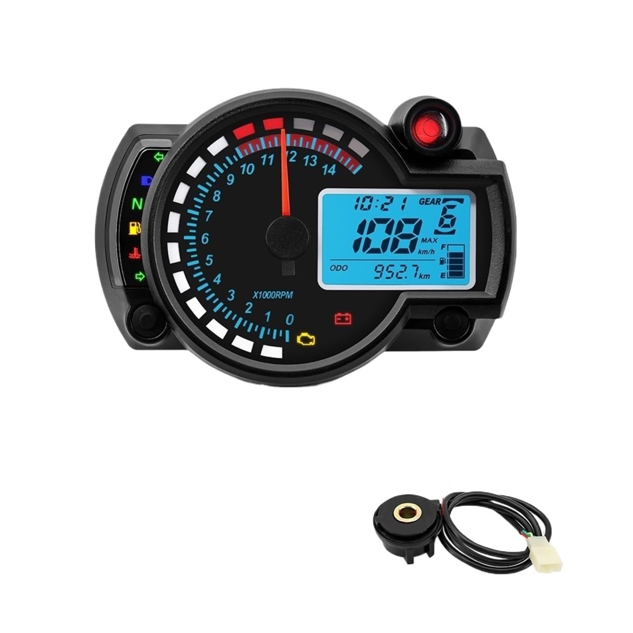 Kilometerzähler Tachometer Motorrad Tacho Digital Moto Dashboard 7 Farbe Stunde Zähler Panel Für Hon&da Für Suzuki Für Yam&aha Für Kawasaki von PZUBGUHT