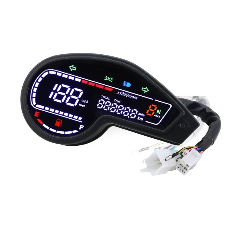 Kilometerzähler Tachometer Motorrad-Tachometer, Digitaler Dash-Kilometerzähler Für Alle 12-V-Motorrad-Tachometer Für Hon&da NXR150 NXR125 XR150 GY200 von PZUBGUHT