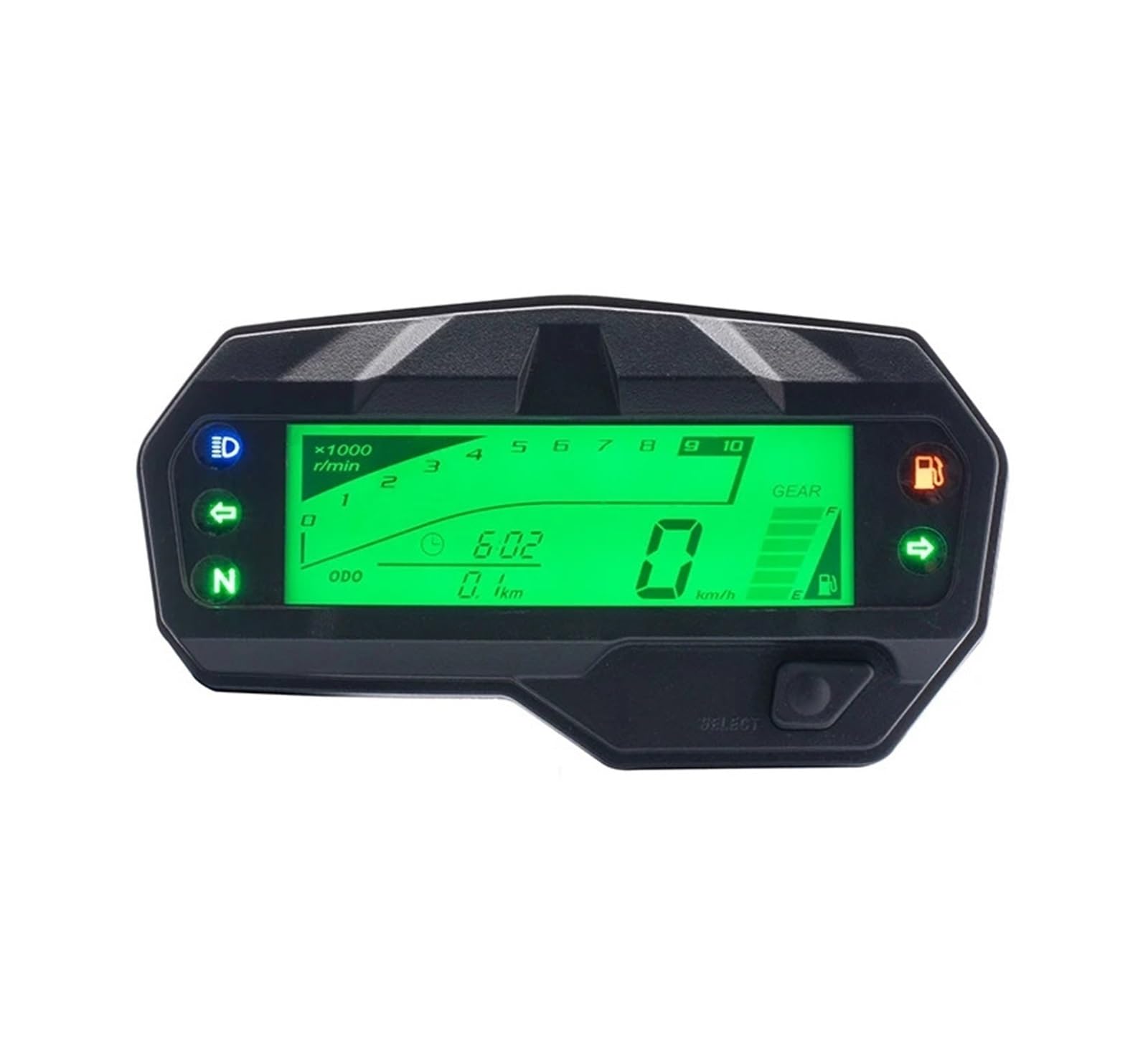 Kilometerzähler Tachometer Universal Motorrad LCD Digital Tacho Kilometerzähler Drehzahlmesser 1000RPM Gauge Für Yam&aha FZ16 von PZUBGUHT