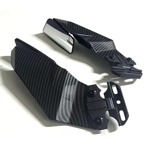 Sitzbezug Heckabdeckung Paar Carbon Fiber Stil Einstellbare Seite Flügel Spoiler Verkleidung Mit Rückansicht Spiegel Für Hon&da Für Kawasaki von PZUBGUHT