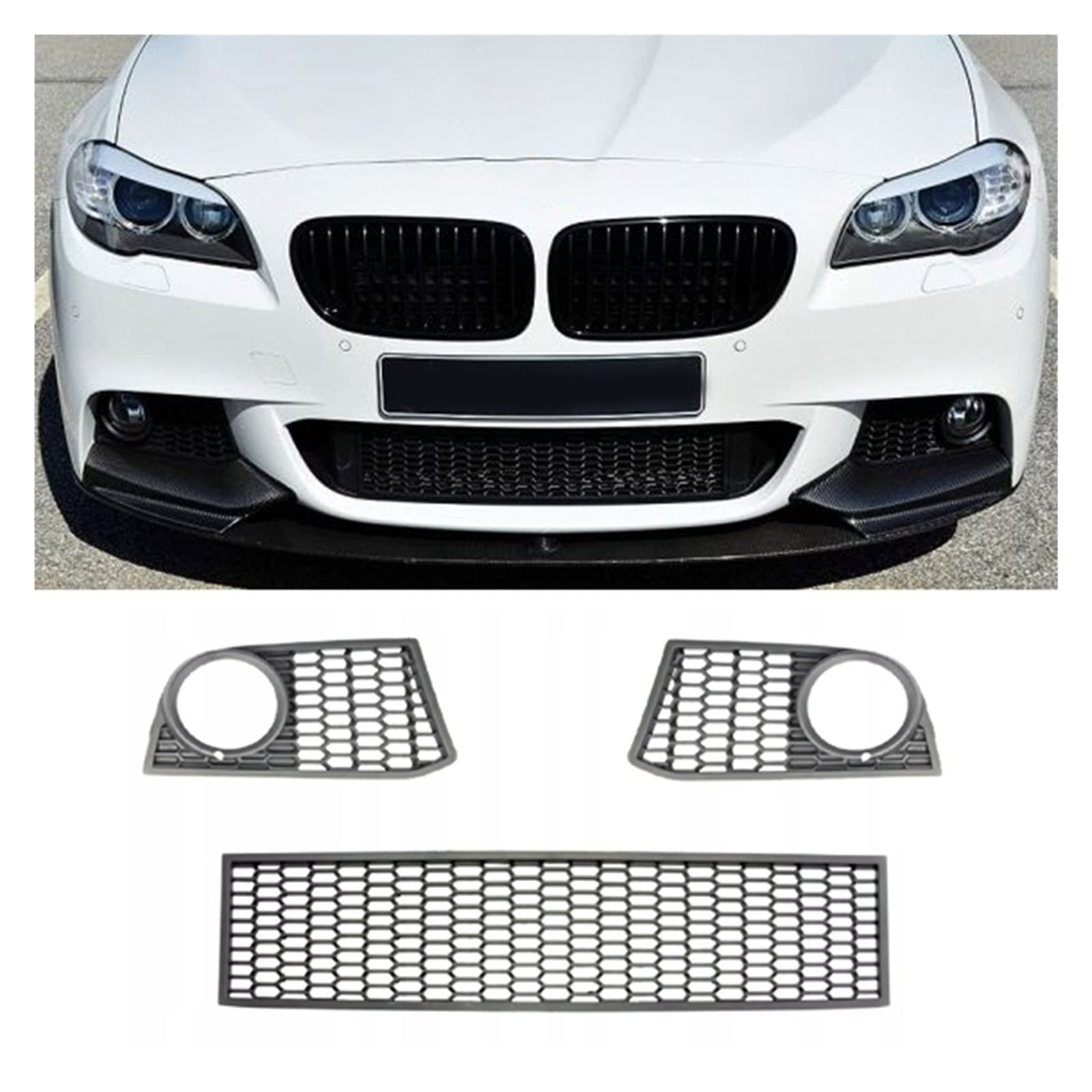 Auto Frontgrill Für 5 Serie F10 F11 M Stil 2011-2016 51117903894 Auto Vorne Mitte Stoßstange Unten Mitte Mesh Lünette Grille Kühlergrill Vorne von PaCsci