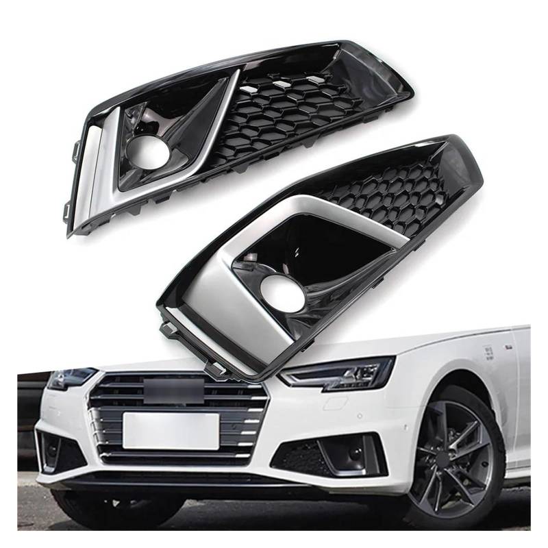 Auto Frontgrill Für A4 B9 S-LINE S4 2018 2019 2020 ABS Kunststoff 1 Paar Auto Front Stoßstange Grill Nebel Licht Lampe Abdeckung Grille Links + Rechts Kühlergrill Vorne von PaCsci