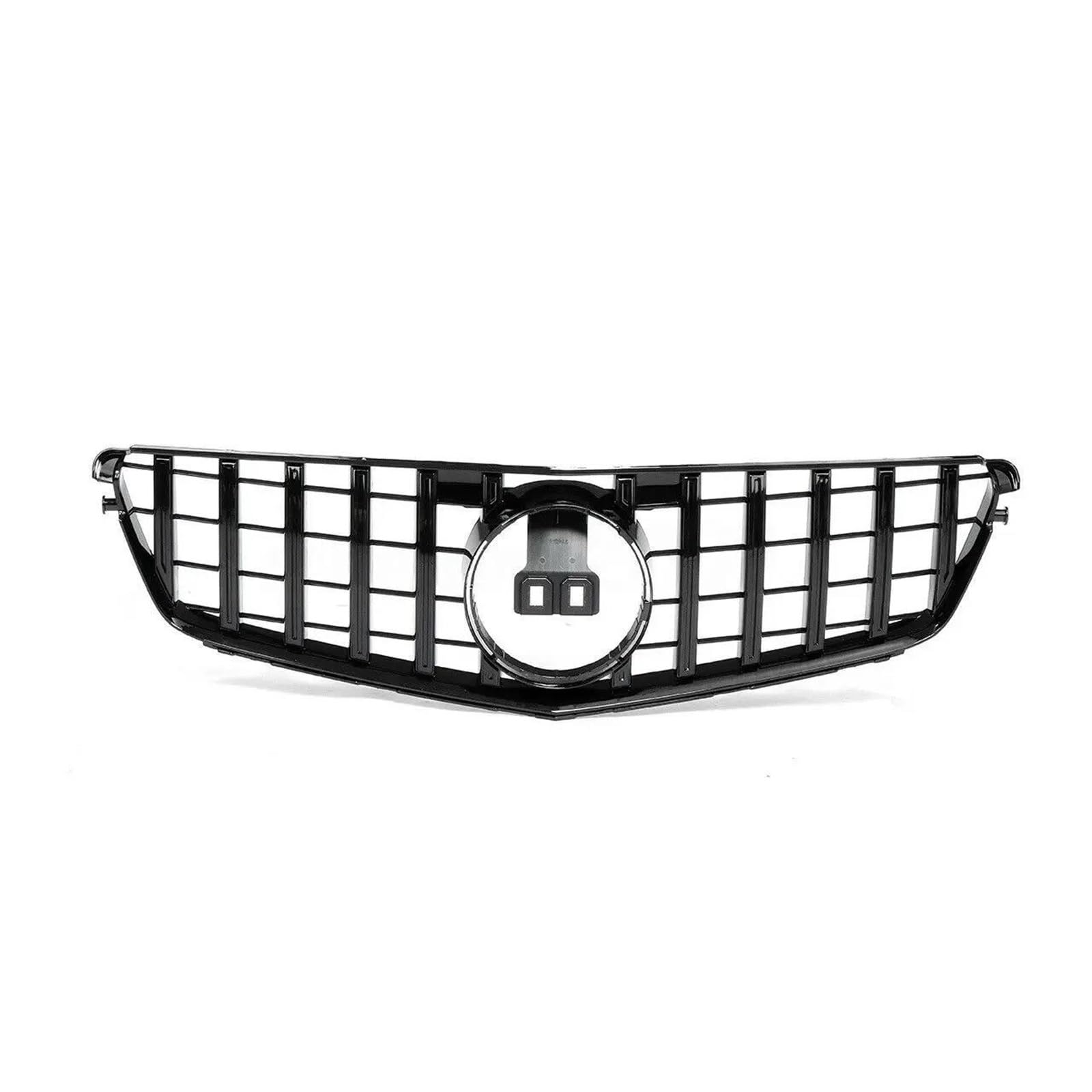 Auto Frontgrill Für Benz Für C Klasse W204 2008-2014 C180 C200 C250 C300 GT Stil Silber/Schwarz Grill Front Grille Auto Oberen Stoßstange Haube Mesh Kühlergrill Vorne(Schwarz) von PaCsci