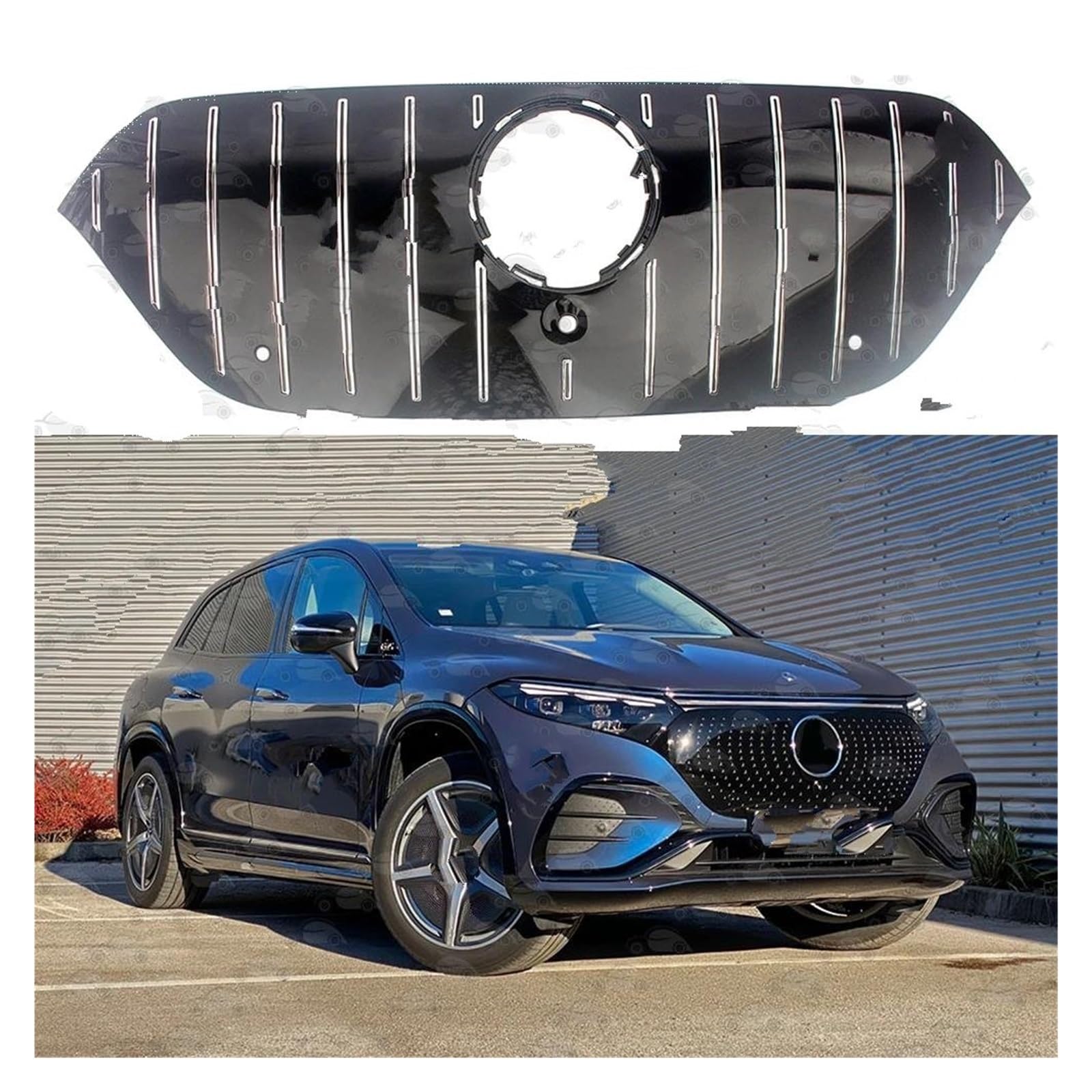 Auto Frontgrill Für Benz Für V297 EQS 450 EQS 580/X296 EQS SUV 2023+ 1PC Front Racing Oberen Stoßstange Gitter Facelift Grill Kühlergrill Vorne(for X296 EQS SUV) von PaCsci