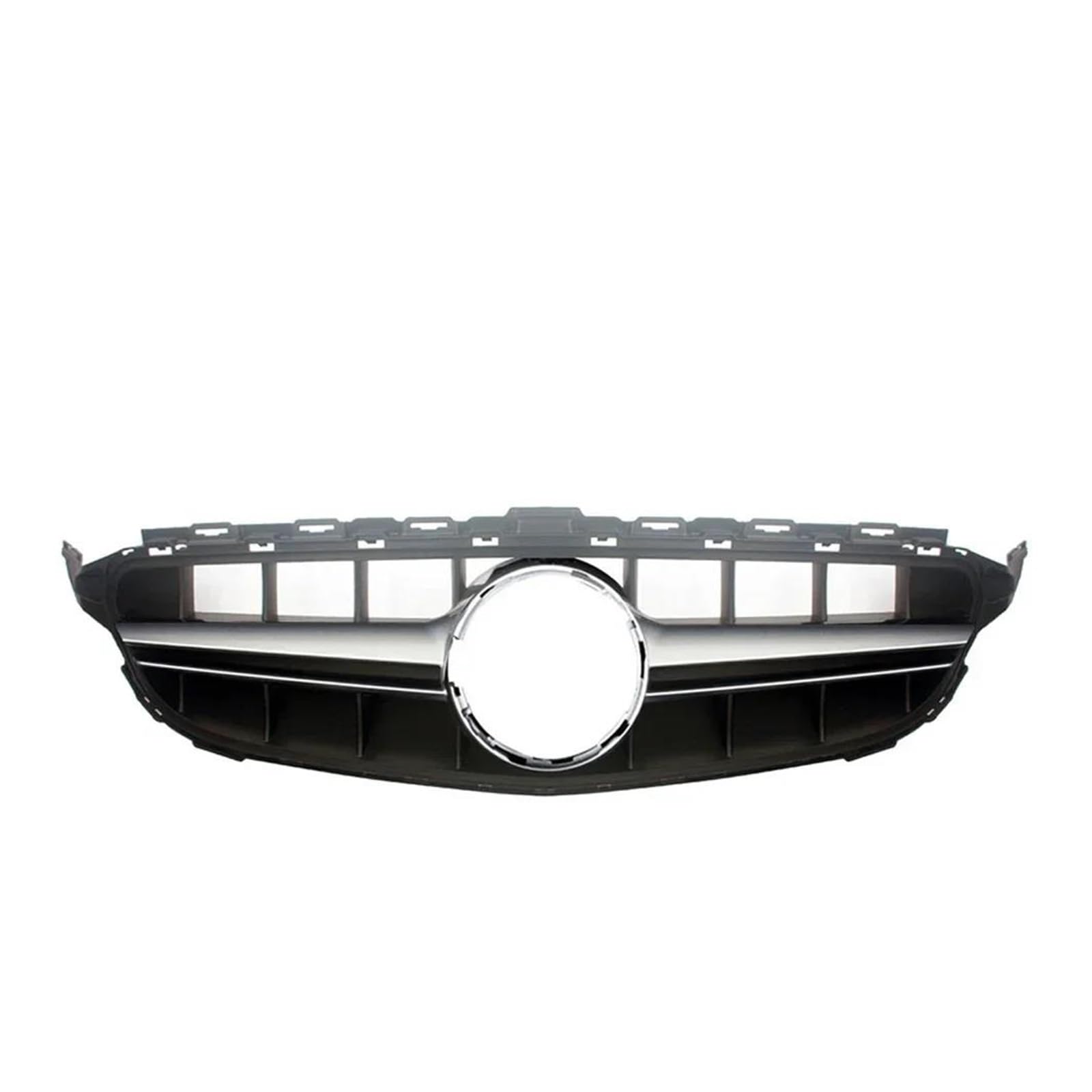 Auto Frontgrill Für Benz Für W205 C-Klasse 2015 2016 2017 2018 Auto Vorne Racing Billet Stoßstange Grille Oberen Facelift Grill Kühlergrill Vorne(Silver No Camera Hole) von PaCsci