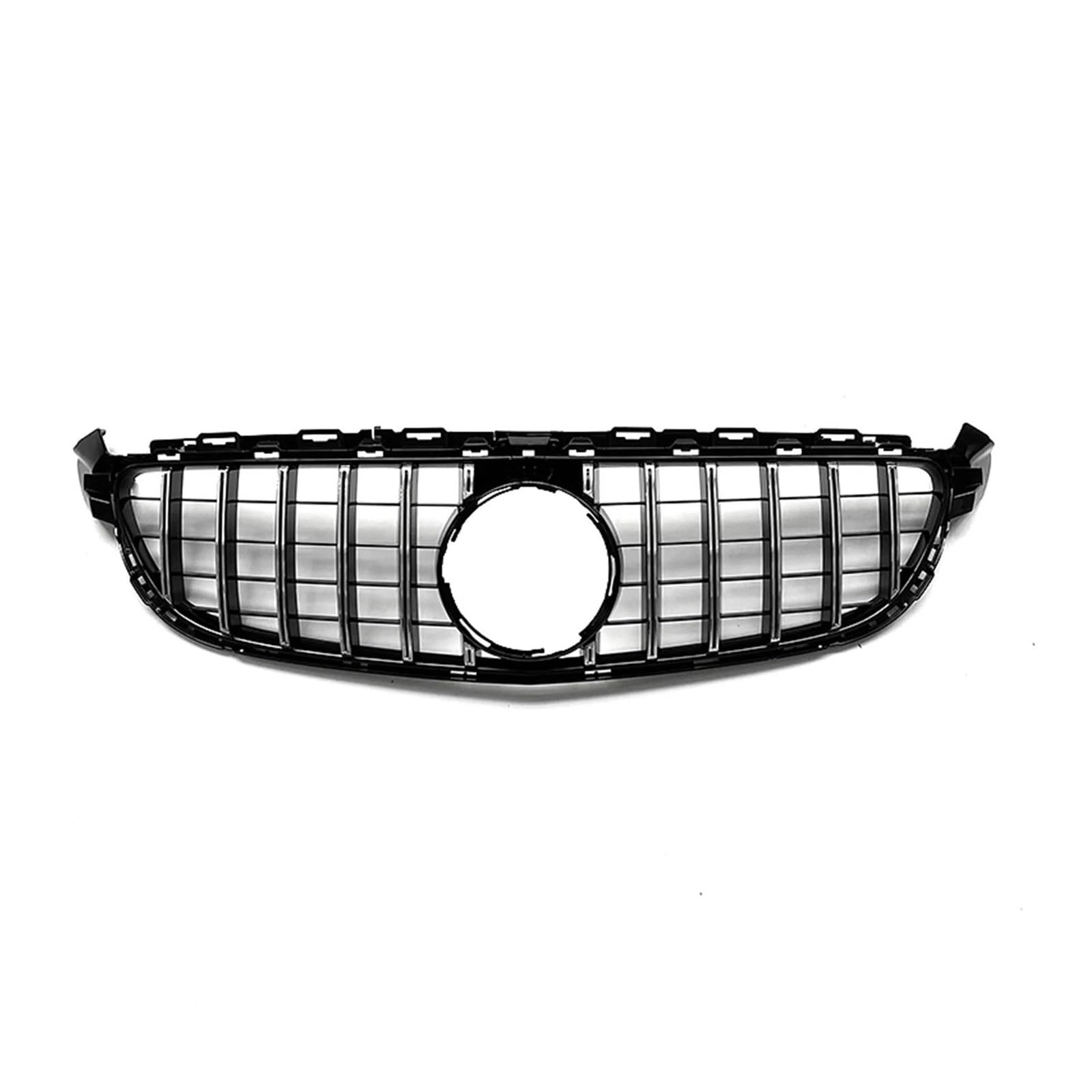 Auto Frontgrill Für Benz Für W205 C63 C63S Für AMG 2015 2016 2017 2018 GT Style Grill Frontgrill Schwarz/Silber Obere Stoßstange Haube Mesh Grid Kit Kühlergrill Vorne(Silber) von PaCsci