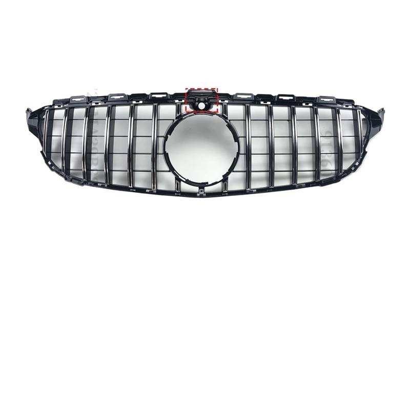 Auto Frontgrill Für Benz Für W205 S205 Für Benz C C205 C180 C200 C250 C300 C260 2014-2021 Oberer Ersatz-Frontstoßstangengrill Im GT-Stil Kühlergrill Vorne(14-18Silver with Cam) von PaCsci