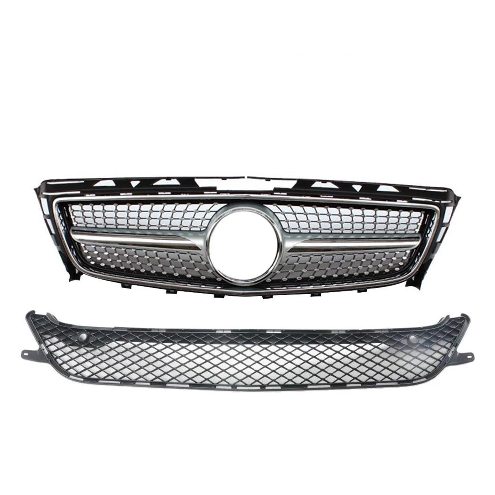 Auto Frontgrill Für Benz Für W218 Für CLS-Klasse 2011 2012 2013 2014 Front Racing Grill Stoßstange Oberen Unteren Grille Abdeckung Kühlergrill Vorne(Black for cls300 One Set) von PaCsci