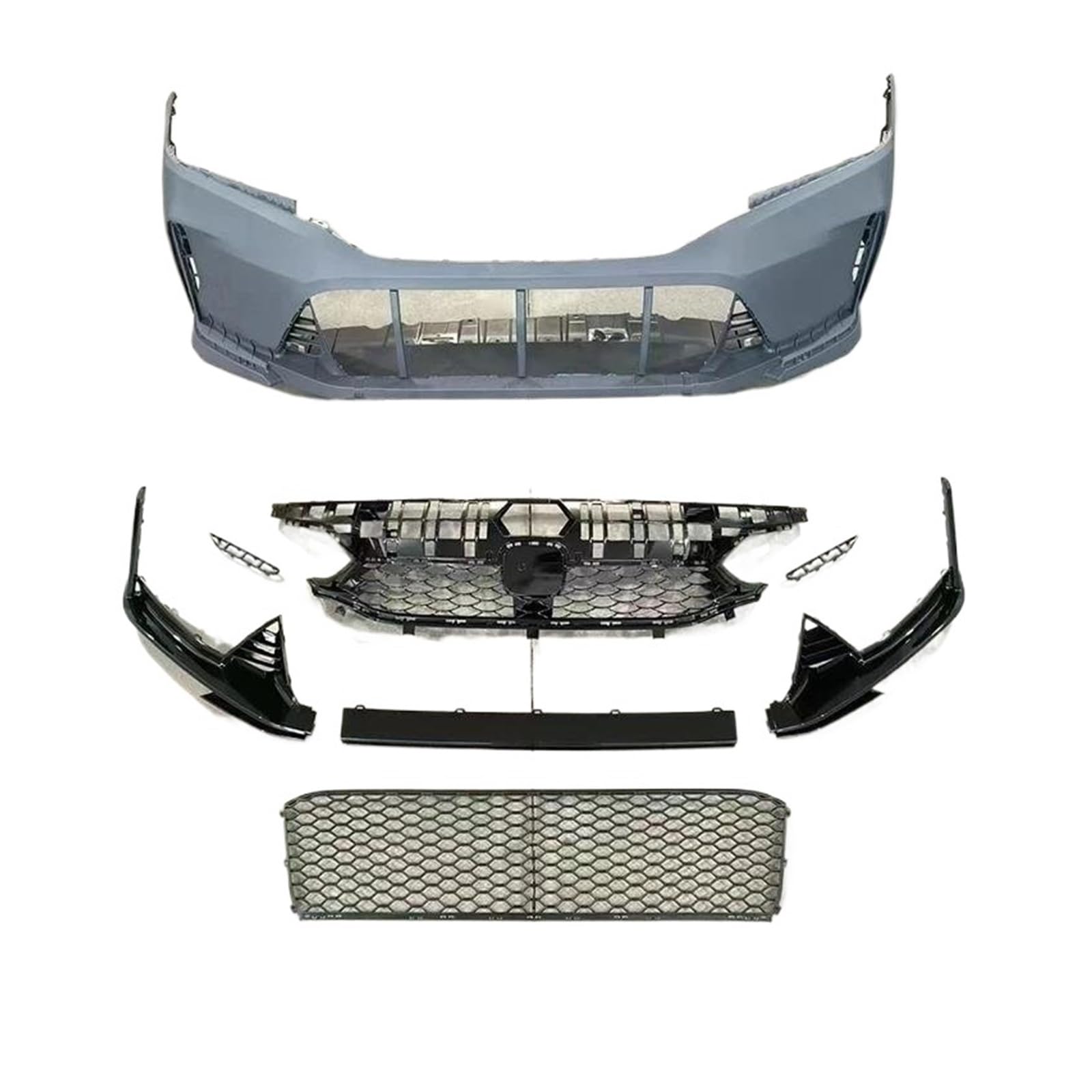 Auto Frontgrill Für Civic 11-Generation Upgrade 2022 Typ-R Stil Front Stoßstange Abdeckung Umrüstung Grill Zubehör ABS Kunststoff Racing Grille Kühlergrill Vorne von PaCsci