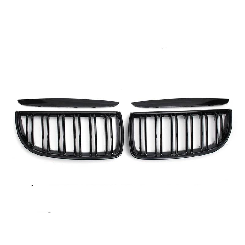 Auto Frontgrill Für E90 E91 Vor-Facelift 2005 2006 2007 2008 Racing Grill Haube Augenlider 2X Grill Grill Vorne Niere Glanz Schwarz Doppel Lamellen Kühlergrill Vorne von PaCsci