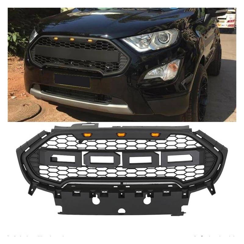 Auto Frontgrill Für Ford Für Ecosport Grill 2016-2019 Refit Front Stoßstange 2017 2018 Ecosport Grille Mit Lassen SIE Lichter Upgrade Dekoration Kühlergrill Vorne von PaCsci