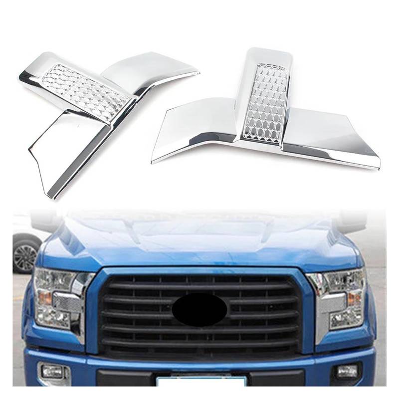 Auto Frontgrill Für Ford Für F150 2015 2016 2017 ABS Kunststoff Links + Rechts 2Pcs Auto Vorderen Stoßfänger Grill Scheinwerfer Lampe Kühlergrill Chrom Abdeckung Trim Kühlergrill Vorne von PaCsci