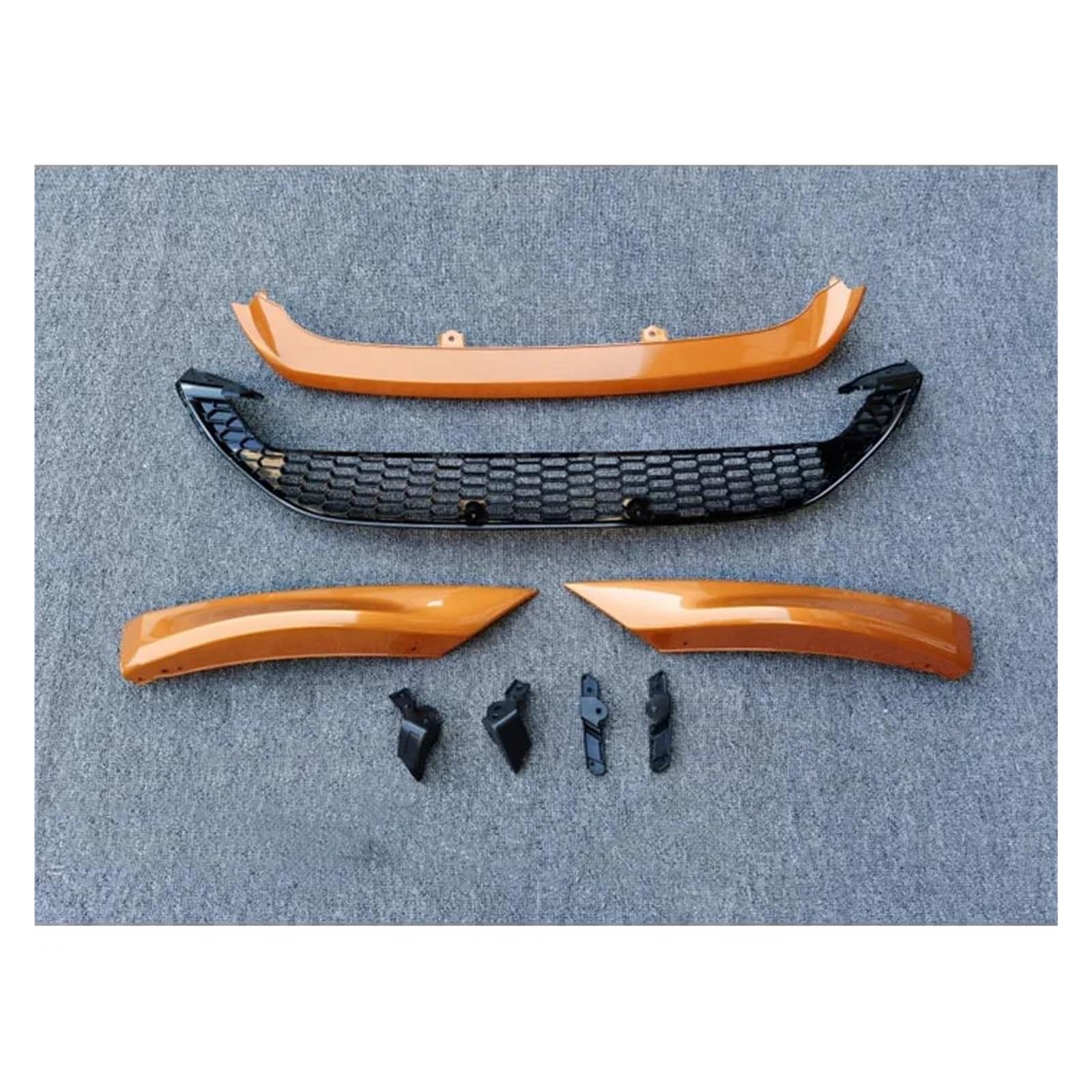 Auto Frontgrill Für Ford Für Focus 2015 2016 2017 2018 Frontschürze Lip Body Kit Spoiler Flügel Weiß Kühlergrill Vorne(Orange) von PaCsci