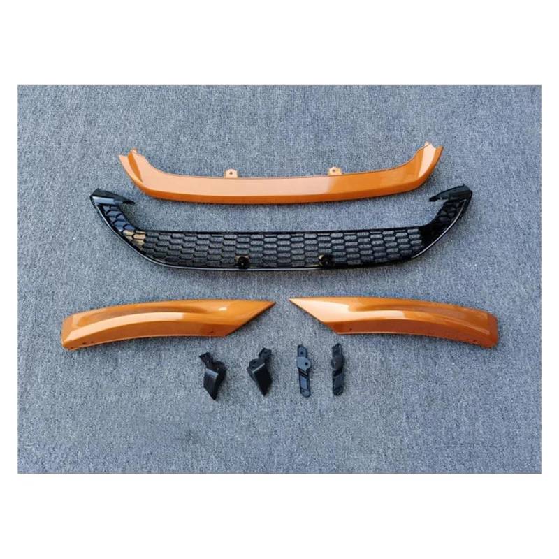 Auto Frontgrill Für Ford Für Focus 2015 2016 2017 2018 Frontschürze Lip Body Kit Spoiler Flügel Weiß Kühlergrill Vorne(Orange) von PaCsci