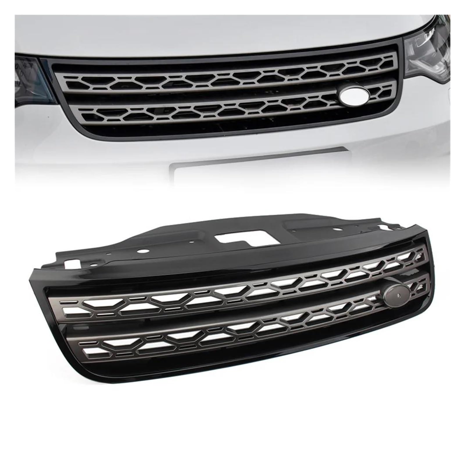 Auto Frontgrill Für Land Für Rover Discovery 5 2017 2018 2019 2020 2021 ABS Kunststoff LR5 2017-2021 Auto Vorderen Stoßstange Grill Lufteinlass Kühlergrill Kühlergrill Vorne(Bright Gray) von PaCsci