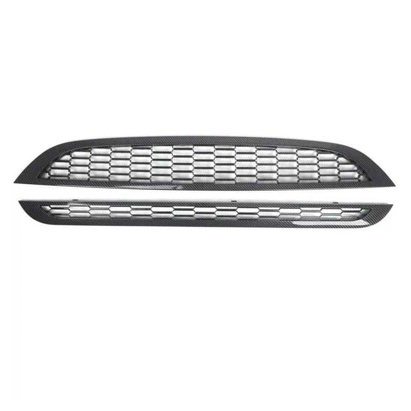 Auto Frontgrill Für Mini Für Cooper R50 R52 R53 02–06 2 Stück Carbon-Frontgrills Oberer Und Unterer Grill Frontstoßstange Wabengitter Kühlergrillschutz Zierabdeckung Kühlergrill Vorne von PaCsci