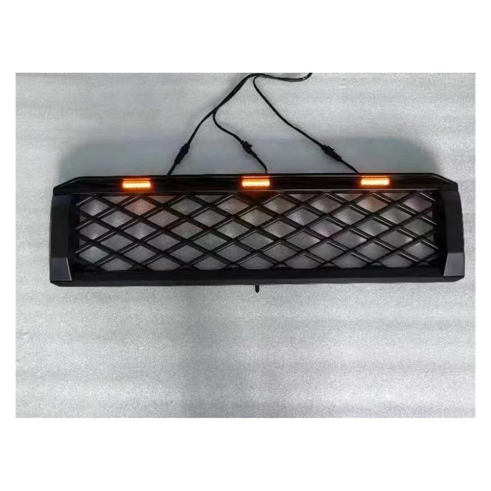 Auto Frontgrill Für Toyota Für Landcruiser Fj75 Lc76 2008-2022 Racing Grille Front Grills Kühler Maske Stoßstange Maske Abdeckung Modifizierte Waben Stil Kühlergrill Vorne(Amber LED) von PaCsci