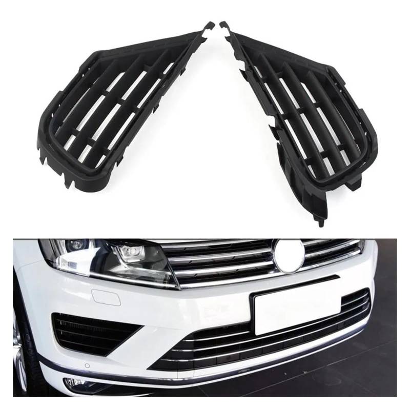 Auto Frontgrill Für VW Für Touareg Typ 7P Facelift 2015 2016 2017 1 Paar Auto Front Lower Bumper Grill Air Grille Einsatz Abdeckung Ersatz Kühlergrill Vorne von PaCsci