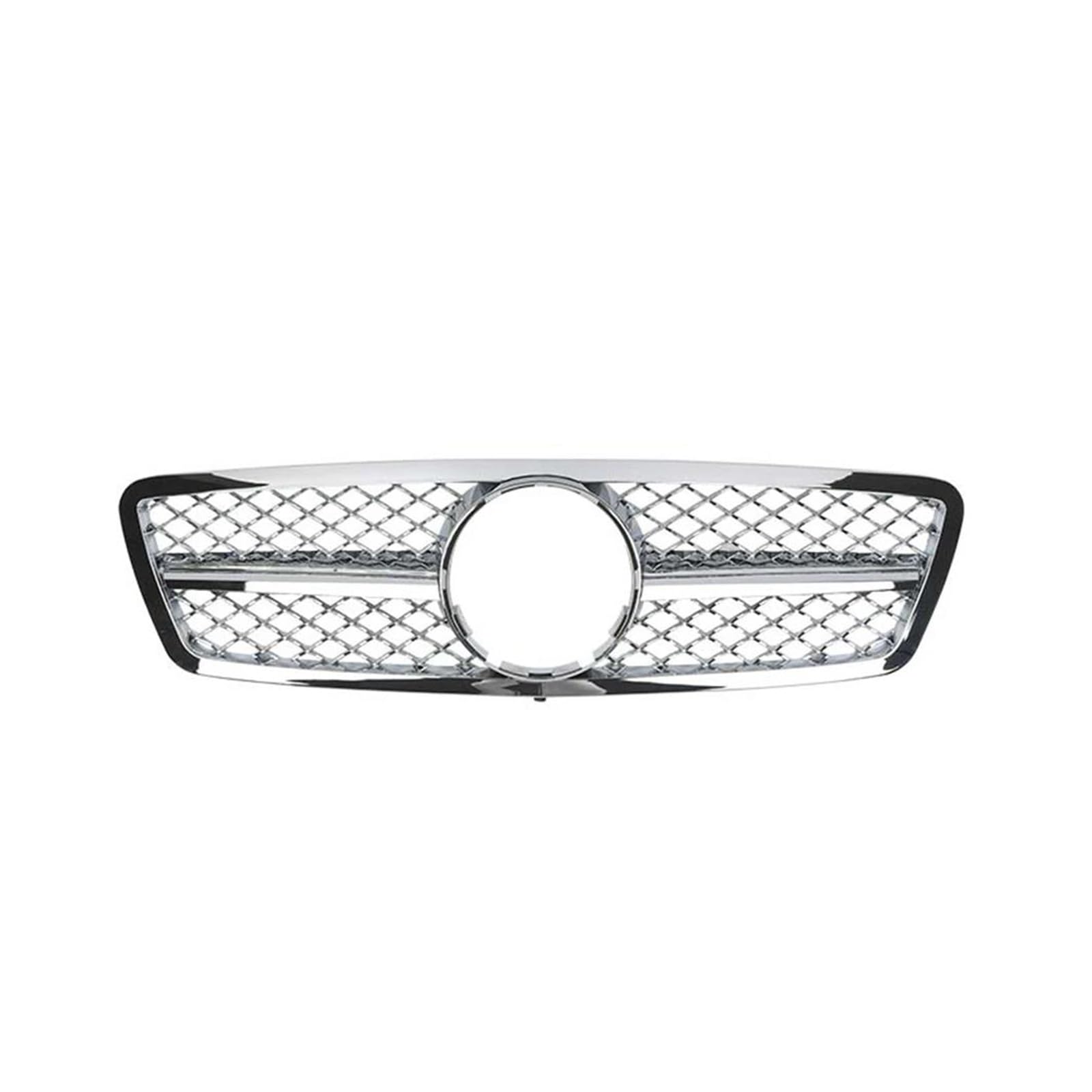 Auto Frontgrill Kühlergrill Für Benz C-Klasse W203 2000–2006 C230 C320 C240, Chrom, Silber/Schwarz, Auto-Oberteil, Stoßstangenhaube, Netzgitter Kühlergrill Vorne(Chrome Silver) von PaCsci