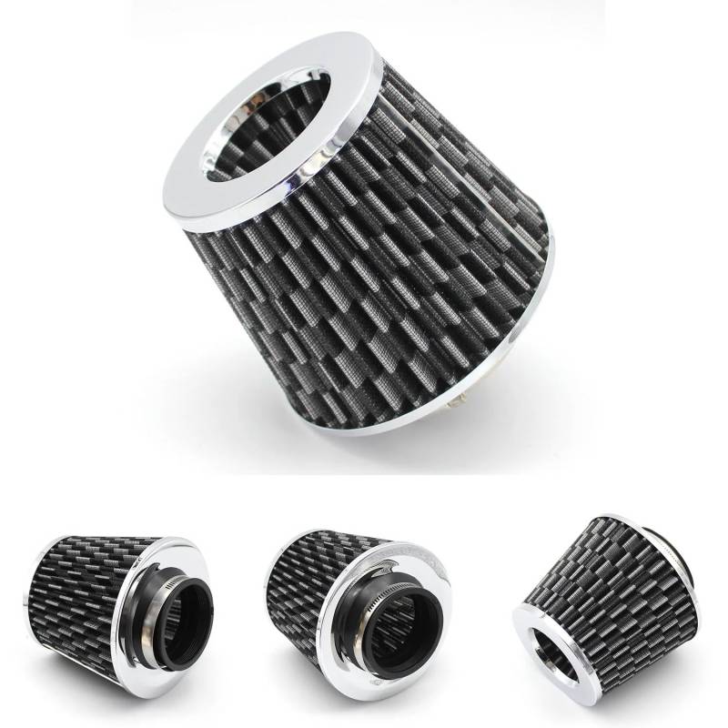 Auto Lufteinlass Aus Universal 70MM Auto-Luftfilter Entlüftungsfilter High Flow Intake Kit Mesh Cone Motorschutz Ersatz Autozubehör Kaltluft Ansaugrohr(70mm Gray) von PaCsci