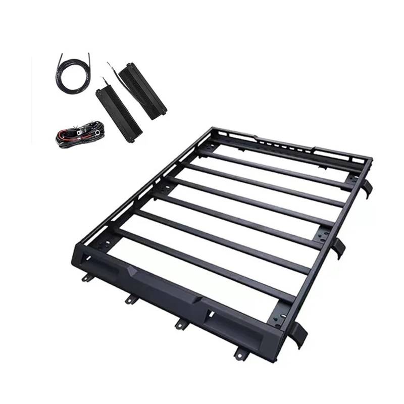 Dach Rack Gepäck Für Suzuki Für Jimny JB64 JB74 JB 64 74 2019 2020 2021 2022 Top Dach Rack Schiene Gepäck Kreuz Bar Schiene Boxen Korb Aluminium Legierung Racks Träger Auto(A with Light) von PaCsci