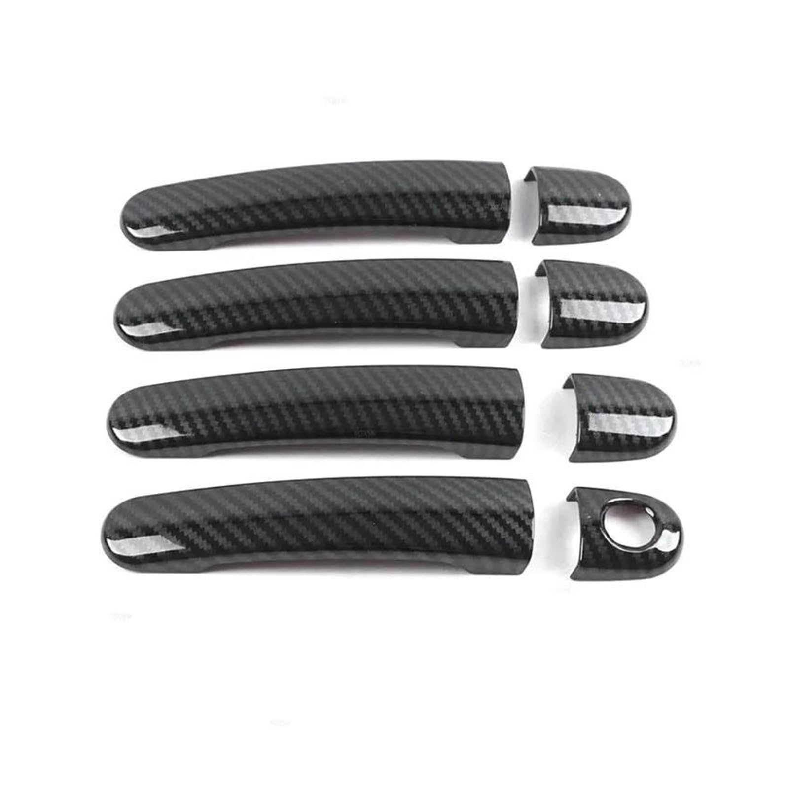 Exterieur Auto Türgriff Für Seat Für Leon Für MK1 Für Toledo Für Ibiza Für Arosa Cordoba Vario Altea ABS Chrom/Carbon Textur Außentürgriffabdeckung Schutzverkleidung Außentürgriff Vorne Links(Carbon T von PaCsci