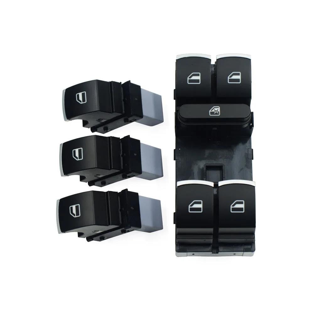 Fensterschalter Für Jetta Für Tiguan Für Golf Für GTI MK5 MK6 Für Passat B6 Für Sitz Für Leon MK2 Power Fenster Master Switch Control Taste Fensterheber Schalter(Switch Set) von PaCsci