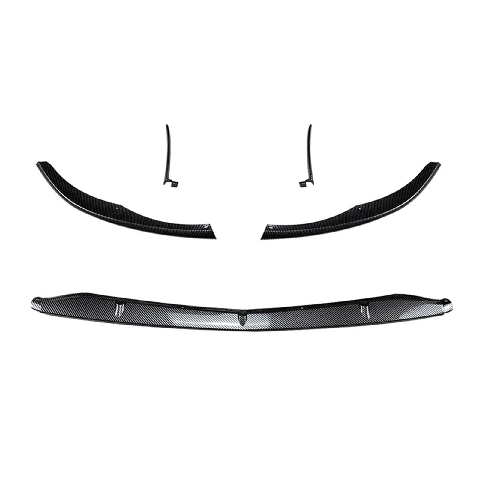 Front Spoiler Lippe Für Benz Für C Klasse Für W205 Für C205 Für S205 Für C63 Für C63s Für AMG 2015-2022 Auto Vorderen Stoßfänger Lip Diffusor Spoiler Auto Frontlippe Spoiler(Carbon Black) von PaCsci