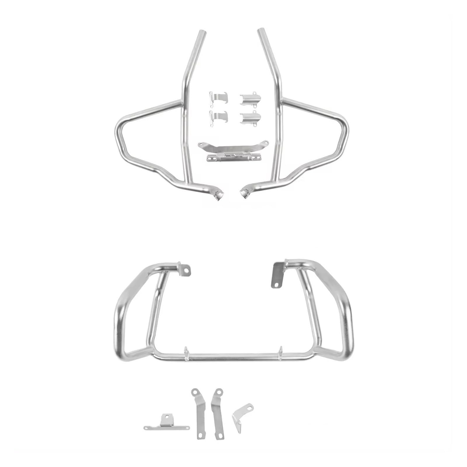 Motorrad Sturzbügel Für G310GS 2017-2023 Motorrad Oberen Unteren Crash Bar Motor Schutz Rahmen Stoßstange Schutz Set Motorrad Crash-Bar(Silber) von PaCsci