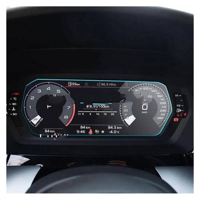 Navigation Schutzfolie Für A3 8Y 2020 2021 Automotive Interior Instrument Panel Membran LCD Bildschirm Gehärtetes Glas Schutz Film Anti-Scratch Auto Displayschutz(Low Match) von PaCsci