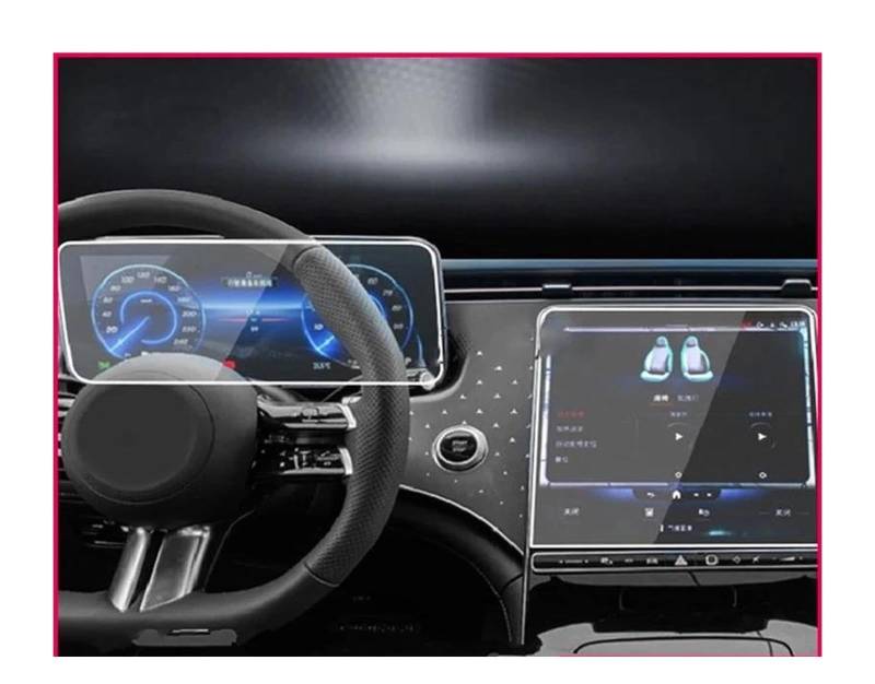 Navigation Schutzfolie Für Benz Für EQE 2022 2023 GPS Navigation Gehärtetem Glas Display-schutzfolie Innen Zubehör Auto Screen Protector Auto Displayschutz(A) von PaCsci