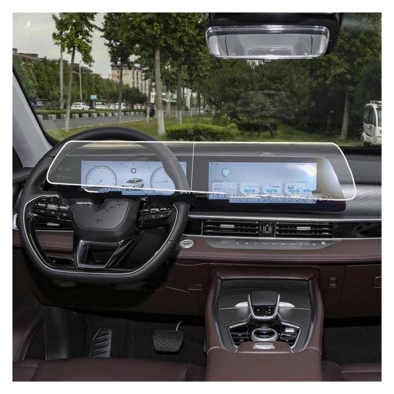 Navigation Schutzfolie Für Chery Für Tiggo 8 Pro Max 2023 2024 Auto Radio GPS Navigation Und Dashboard Anti-Scratch Gehärtetes Glas Screen Protector Film Auto Displayschutz von PaCsci