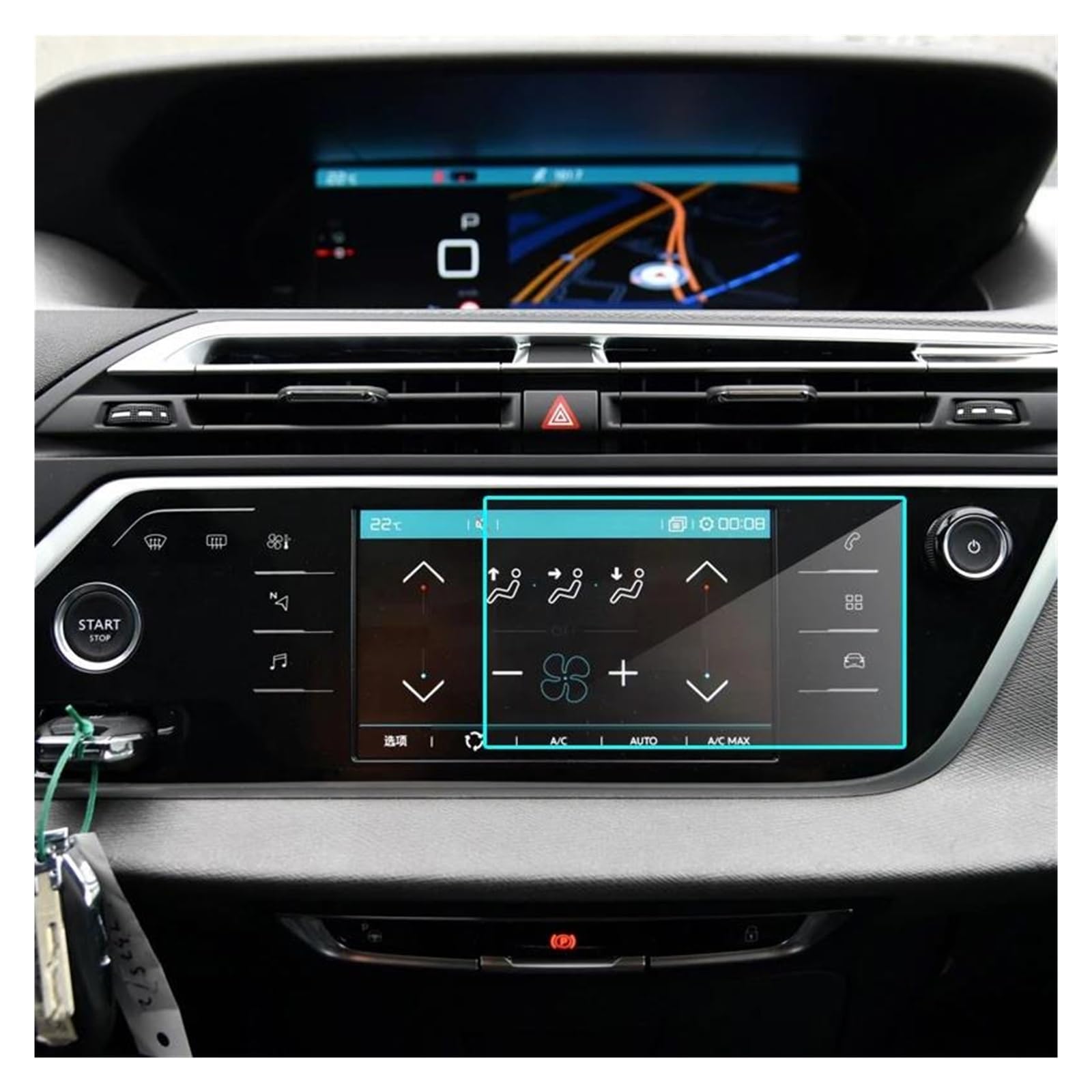 Navigation Schutzfolie Für Citroen Für C4 Picasso 2014-2017 Auto GPS Navigation Gehärtetes Glas Film HD Clear Media Touch Screen Protector Auto Innen Auto Displayschutz von PaCsci