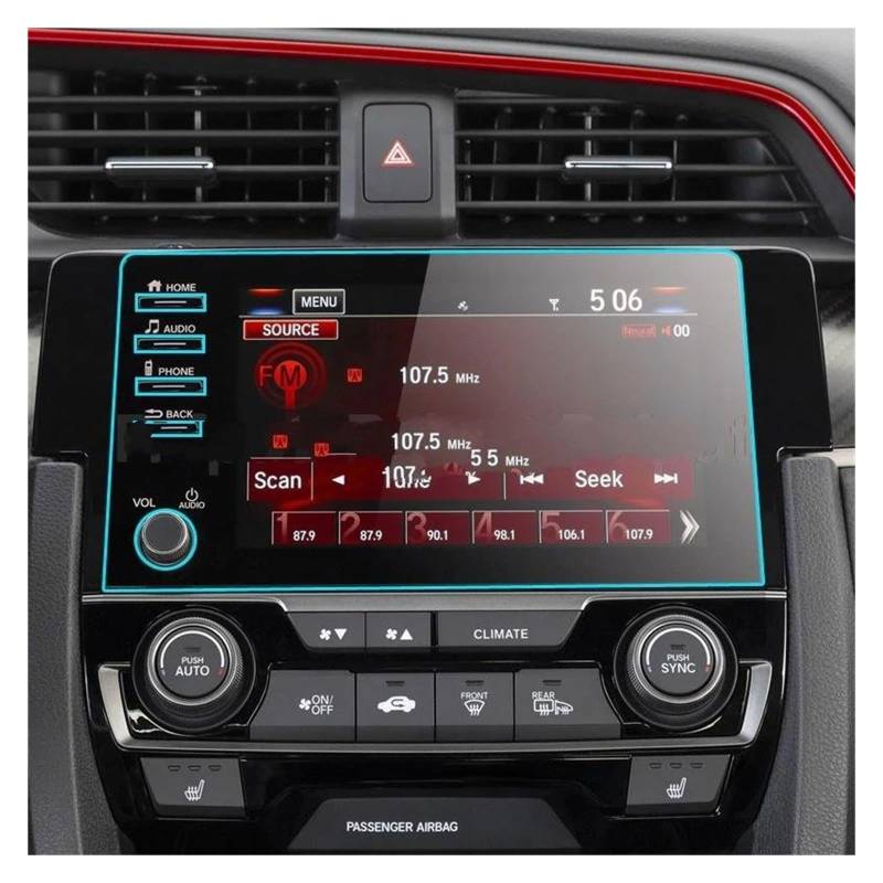 Navigation Schutzfolie Für Civic Sport 2019 2020 Auto Radio GPS Navigation Innen Zubehör Gehärtetem Glas Screen Protector Film Auto Displayschutz(4 Holes Right Hand Drive) von PaCsci