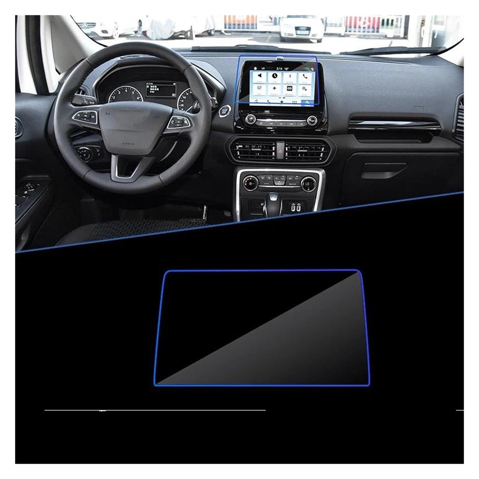 Navigation Schutzfolie Für Ford Für EcoSport BK MK2 2018 2019 2020 2021 2022 Auto Navigation GPS Film Perfekte Passform Touch Volle Screen Protector Gehärtetes Glas Auto Displayschutz(8 inch) von PaCsci