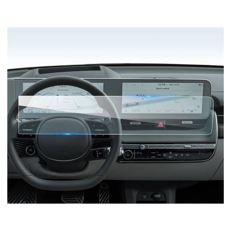 Navigation Schutzfolie Für Hyundai Für Ioniq 5 2021 2022 2023 2024 12-Zoll Auto Navigation Digital Cockpit Full Screen Protector Film Auto Innen Zubehör Auto Displayschutz von PaCsci