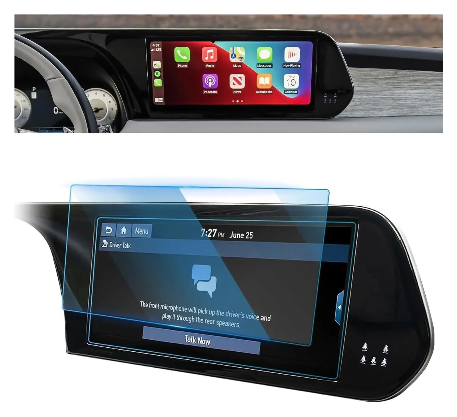 Navigation Schutzfolie Für Hyundai Für Palisade 2023 2024 Auto Zubehör 12,3 Zoll GPS Navigation Touchscreen Gehärtetem Glas Schutz Film Auto Displayschutz von PaCsci