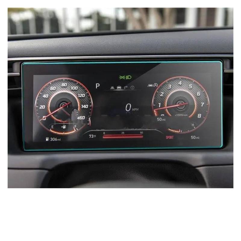 Navigation Schutzfolie Für Hyundai Für Tucson NX4 2021 2022 Auto Navigation Infotainment Gehärtetem Glas LCD Screen Schutz Film Aufkleber Dashboard Schutz Auto Displayschutz(for Instrument) von PaCsci