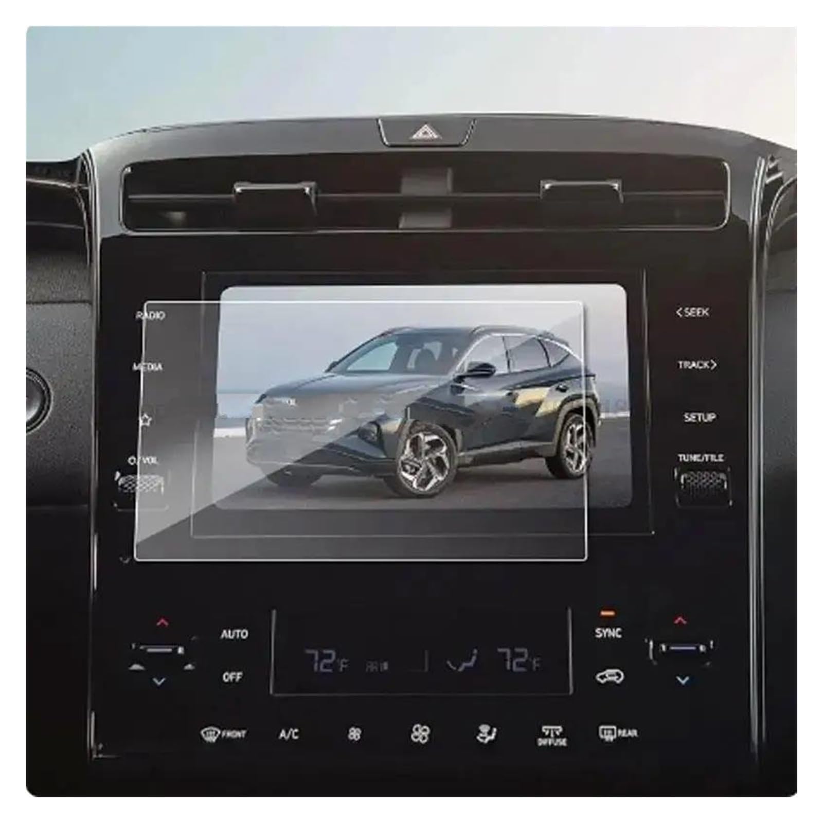 Navigation Schutzfolie Für Hyundai Für Tucson NX4 2022 2023 8 Zoll 10,25 Zoll GPS LCD Navigation Display Zubehör Gehärtetem Glas Screen Protector Film Auto Displayschutz(8inch) von PaCsci