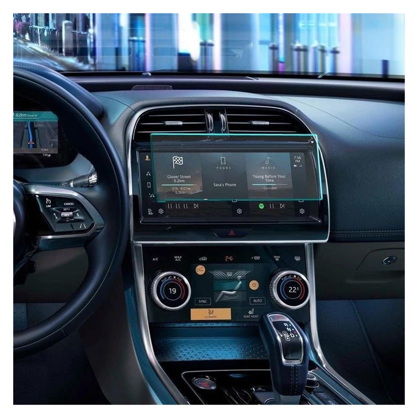 Navigation Schutzfolie Für Jaguar Für XEL 2021 Auto GPS Navigation Gehärtetem Glas Display-schutzfolie Aufkleber Auto Zugang Auto Screen Protector Auto Displayschutz von PaCsci