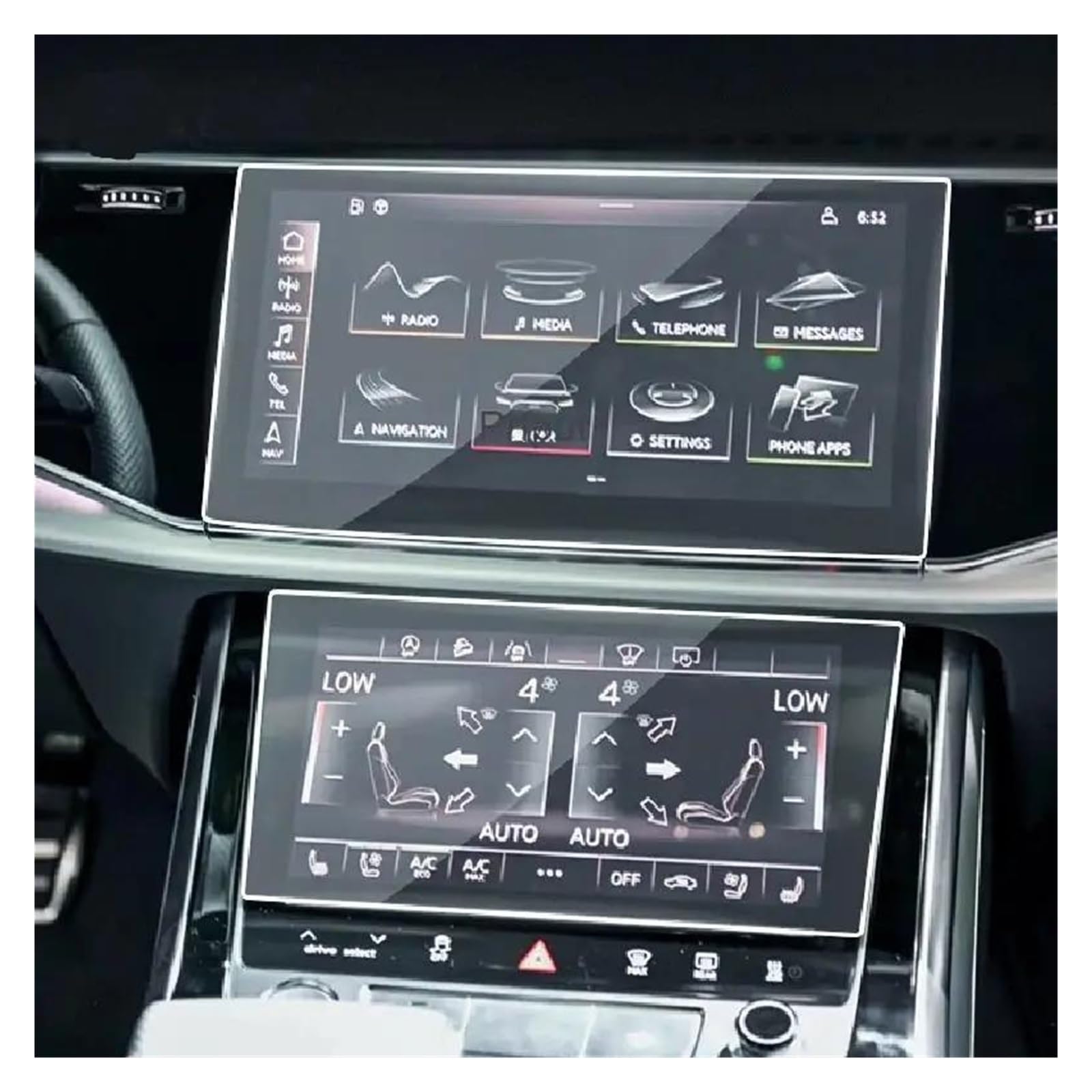 Navigation Schutzfolie Für Q7 Für Q8 2020-2021 Auto GPS Navigation Film LCD Bildschirm Gehärtetem Glas Schutz Film Anti-Scratch Film Zubehör Auto Displayschutz von PaCsci