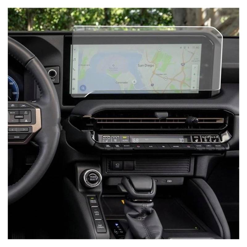 Navigation Schutzfolie Für Toyota Für Land Für Cruiser 250 2024 12,3 Zoll Auto Infotainment GPS Navigation Display Auto Gehärtetem Glas Screen Protector Auto Displayschutz(Left Hand Drive) von PaCsci