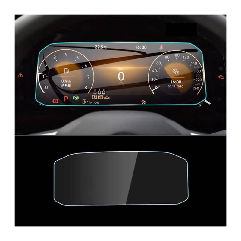 Navigation Schutzfolie Für VW Für Golf 8 MK8 2020-2023 GTI GPS Navigation Film LCD Bildschirm Gehärtetes Glas Schutz Film Scratch Zubehör Auto Displayschutz(Dashboard Film) von PaCsci