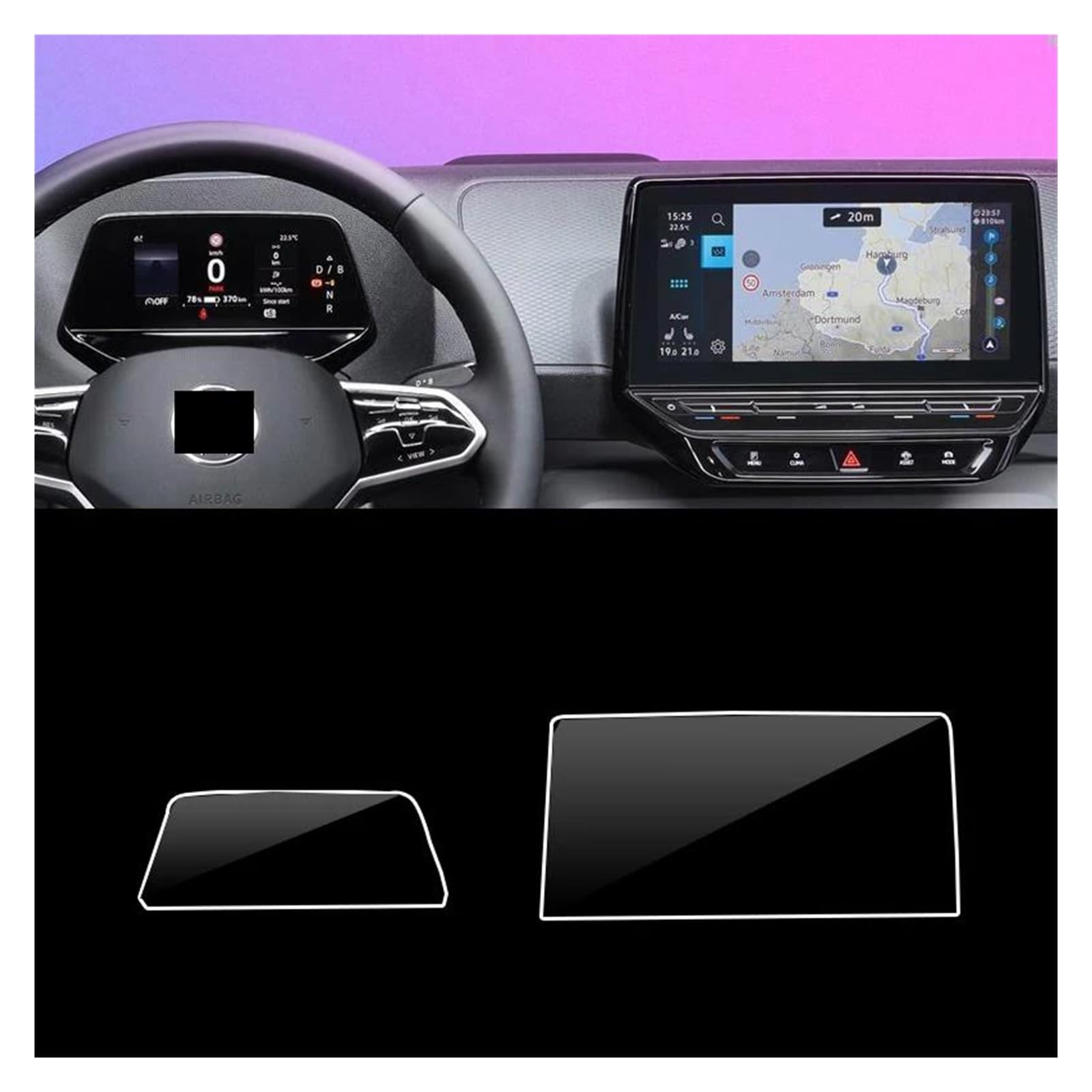 Navigation Schutzfolie Für VW Für ID Für Buzz 2023 Infotainment Auto GPS Navigation Radio Screen Protector Dashboard Film Schutz Gehärtetem Glas Auto Displayschutz(12 inch) von PaCsci