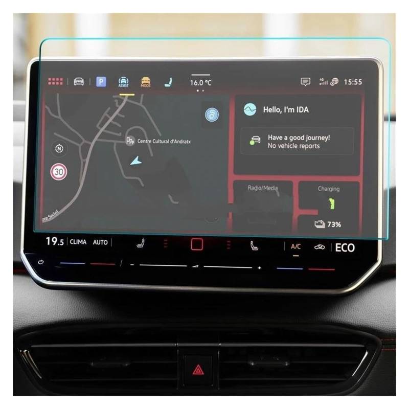 Navigation Schutzfolie Für VW Für ID.4 2024 12,9 Zoll Auto Infotainment Radio GPS Anti-Glare Schutz Film Gehärtetem Glas Screen Protector Film Auto Displayschutz von PaCsci