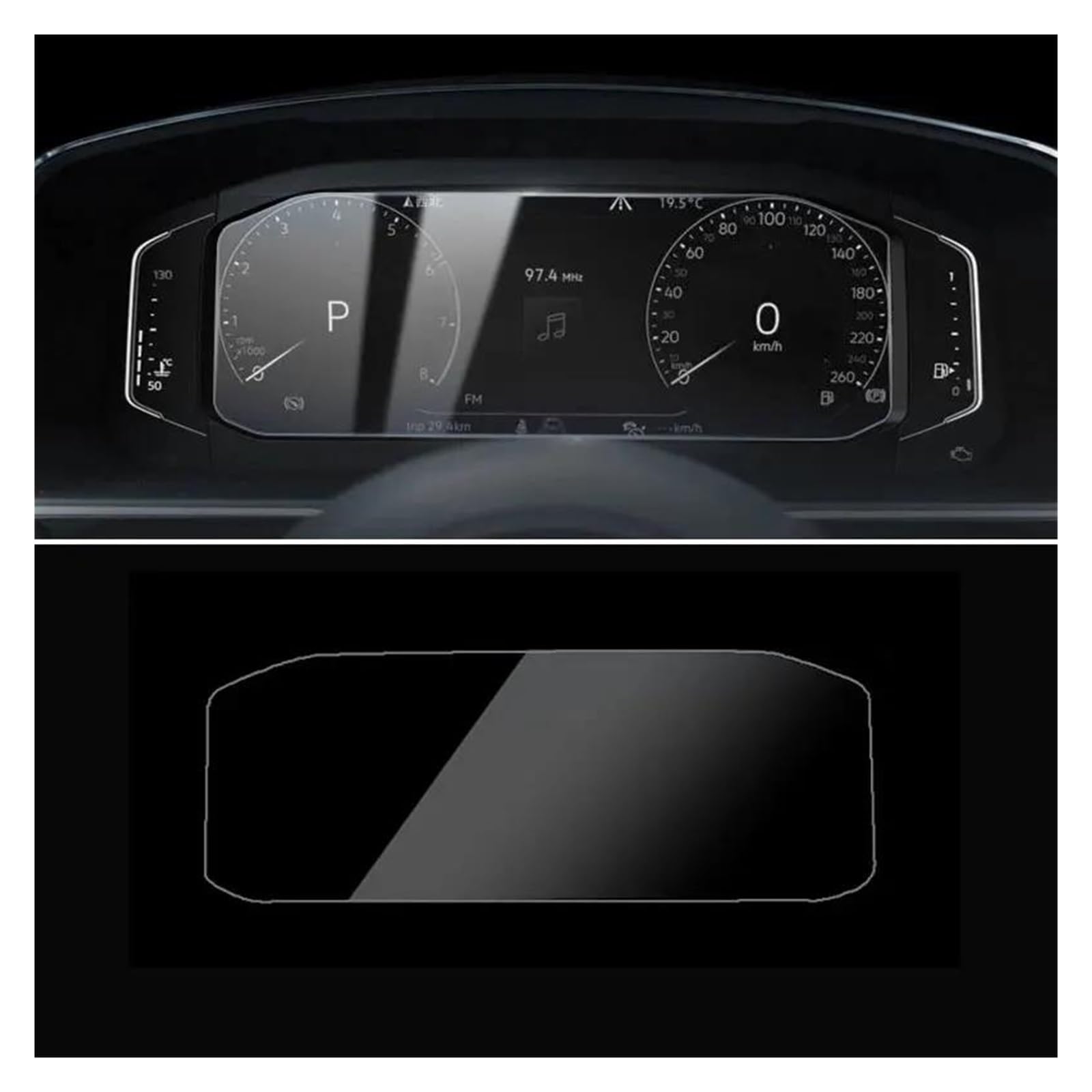 Navigation Schutzfolie Für VW Für Tiguan Mk2 2016 2017 2018 Zubehör Auto GPS Navigation Gehärtetem Glas Screen Protector Stahl Portective Film Auto Displayschutz(for Instrument) von PaCsci