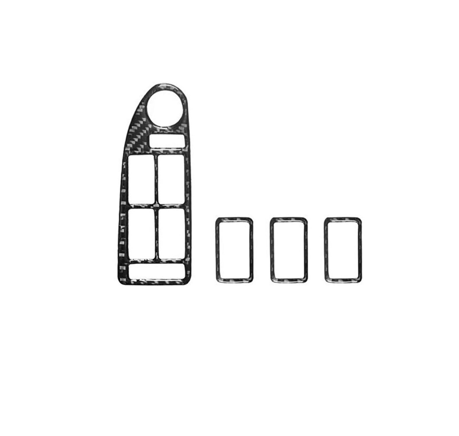 Schalttafelabdeckung Trims Für 5 Series E39 1998-2003 Carbon Faser Aufkleber Auto Fenster Lift Panel Trim Innen Panel Schutz Rahmen Trim Aufkleber(Black Stickers C) von PaCsci