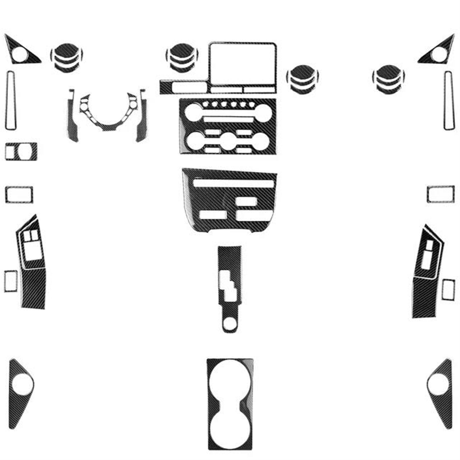 Schalttafelabdeckung Trims Für Nissan Für GTR R35 2008-2016 Carbon Faser Aufkleber Auto Innen Zubehör Panel Schutz Rahmen Trim Aufkleber(LHD Black) von PaCsci